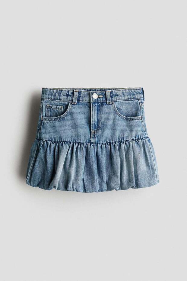 Denim balloon skirt
