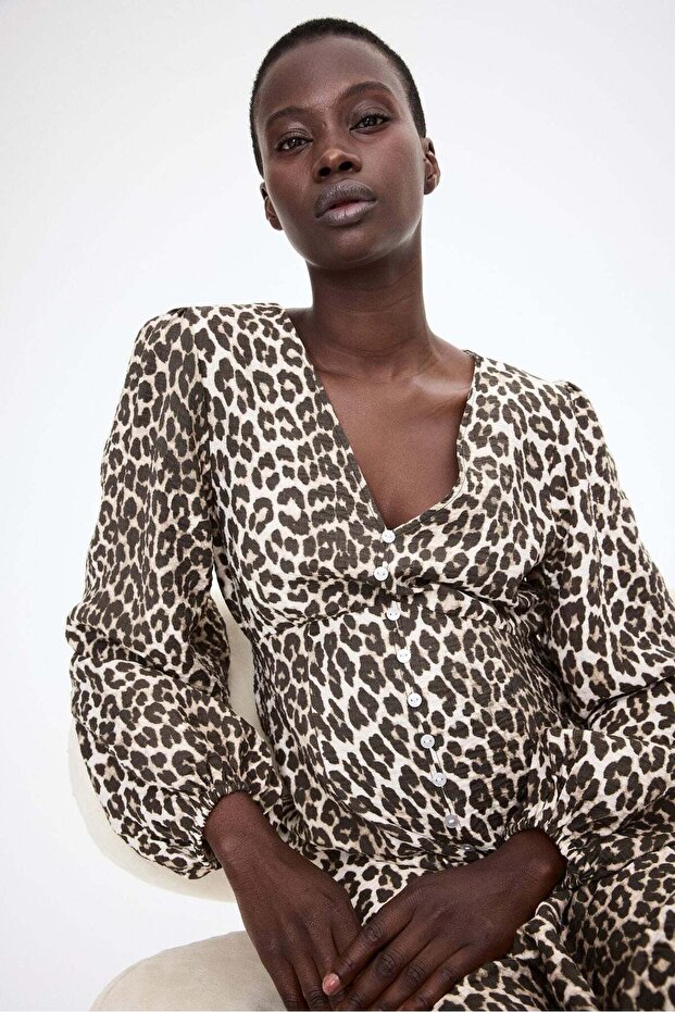 فستان MAMA بأزرار أمامية - 3