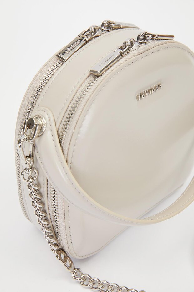 حقيبة كتف رمادية بسحاب مزدوج - 3