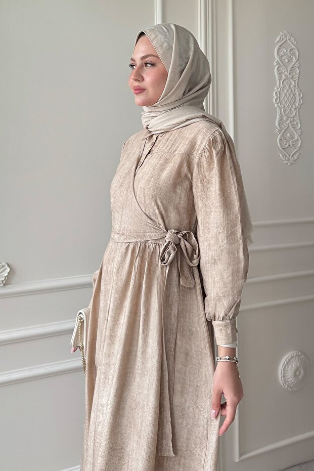 Çapraz Bağlamalı Taş Elbise - 3