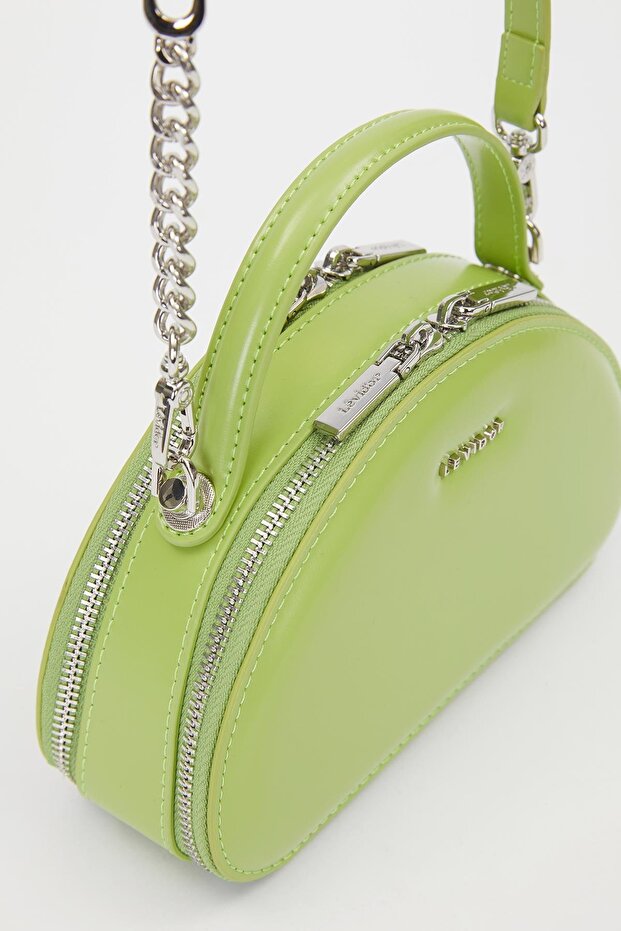 حقيبة كتف موديل نصف القمر باللون الأخضر - 3