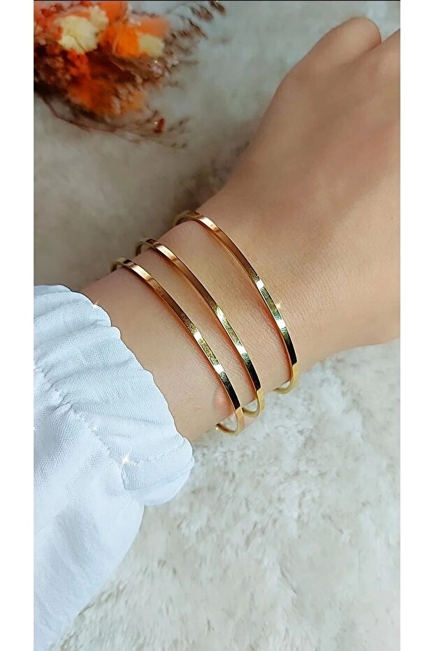 Paslanmaz Çelik 3lü Ajda Bilezik Ray Model - 1