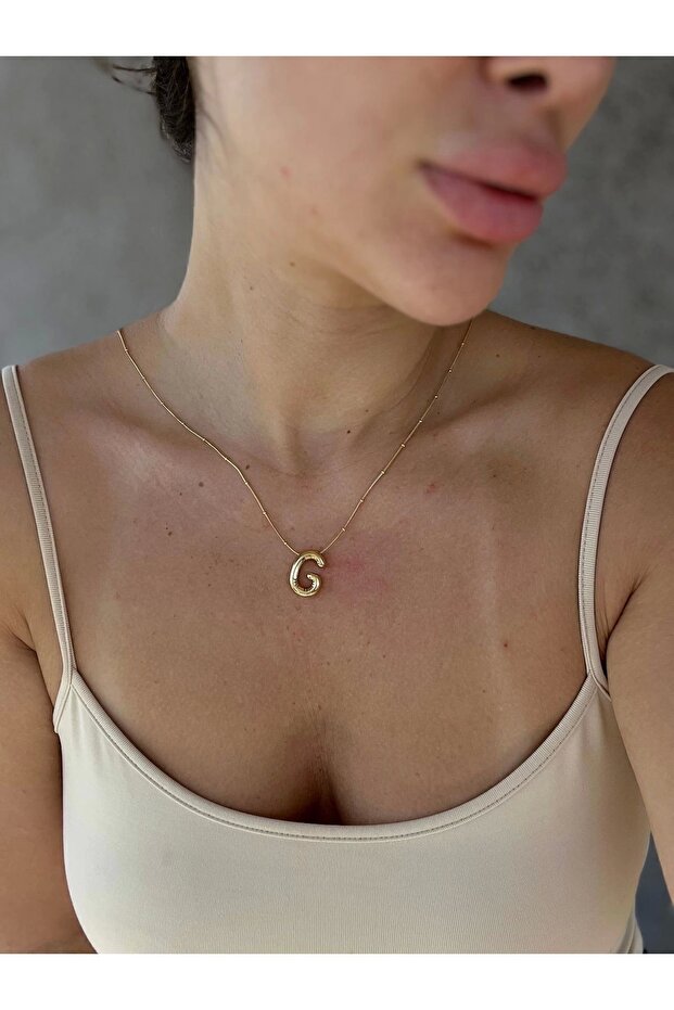 G Harf Balon Model Çelik Kolye - 2