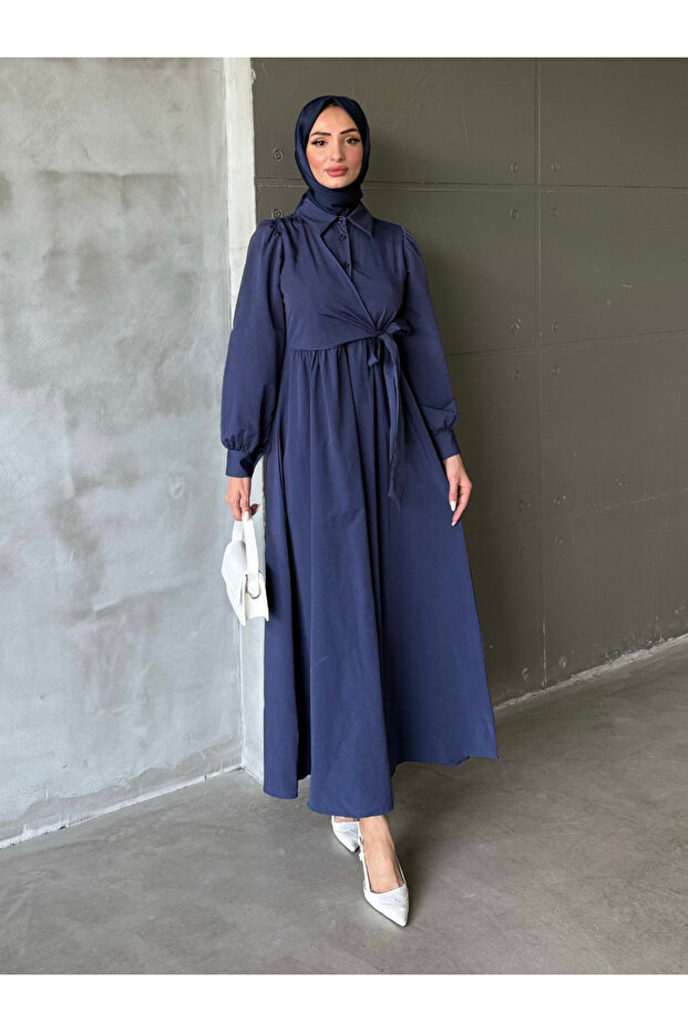 Alime Tericoton Dress Navy Blue