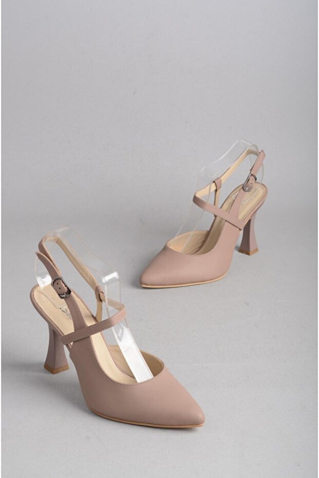 Seç 1126 Genuine Leather Women's Shoes with Heel (Heel: 10cm) Mink