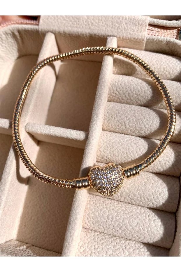 Stainless Steel Bracelet with Heart Charm