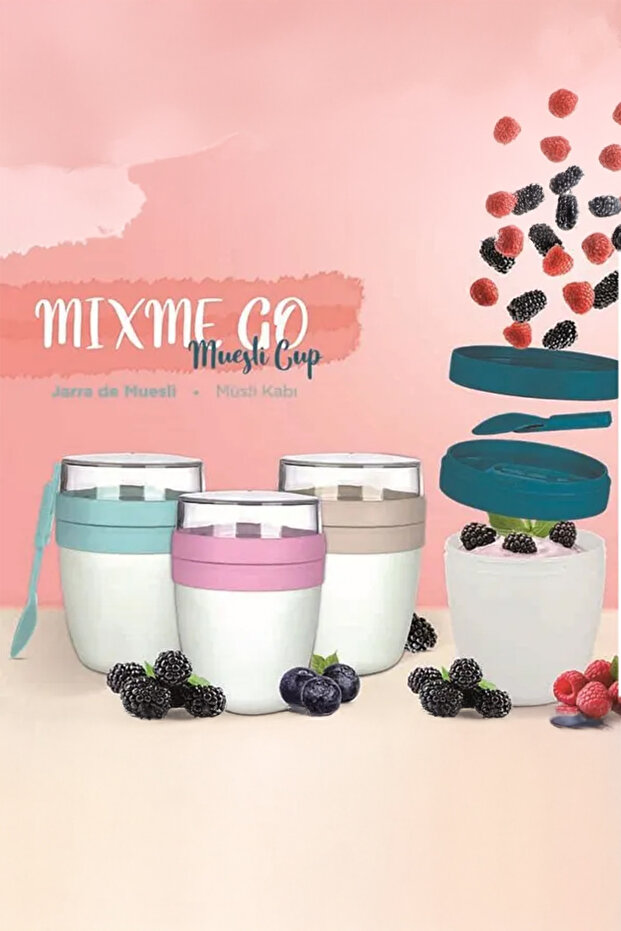 Mixmego Muesli Container 650 ml Yogurt Oat Storage Container Nutrition Container - 4