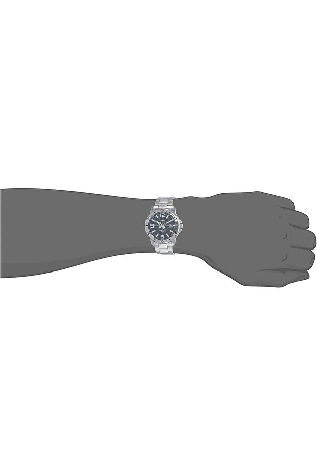 Casio Men's Watch - MTP-VD01D-1BVUDF Black Dial, Silver Band - 6