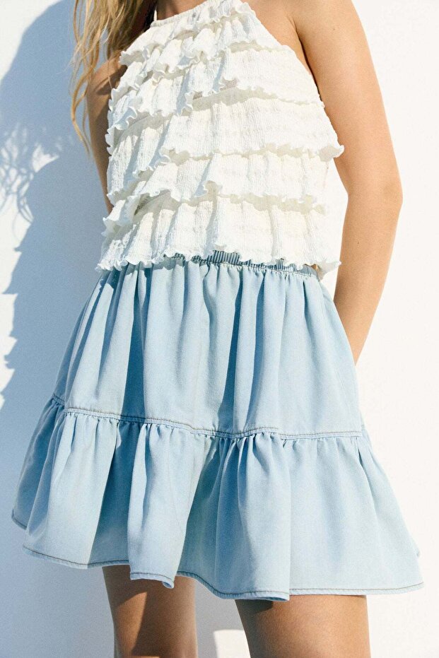 تنورة قصيرة مكشكشة - 4