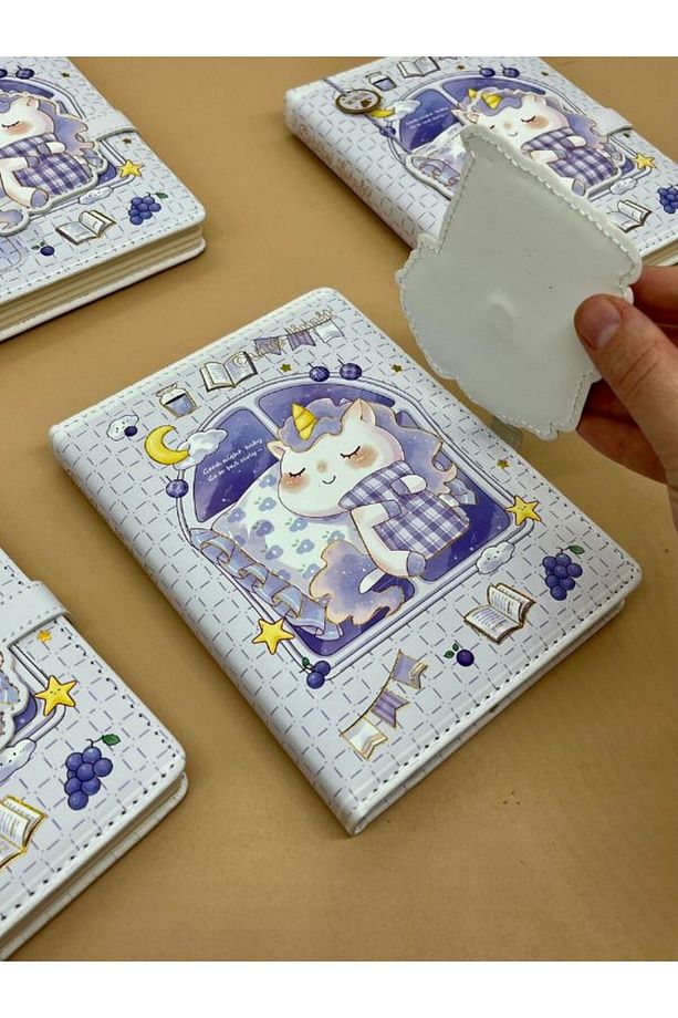 Sevimli Unicorn Özel Tasarım Renkli Resimli Defter/Notebook/Günlük/Bullet Journal - 8