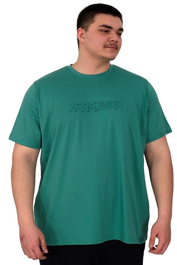 Mode XL Large Size Men's T-Shirt Crew Neck Reseve U25017 Çağla