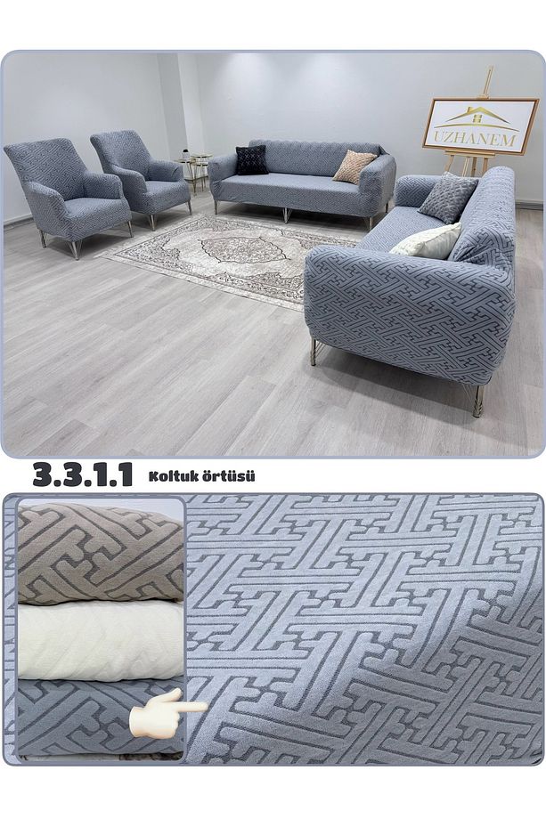 jakarli koltuk örtüsü takımı 3.3.1.1 koltuk kılıfı sofa cover - 1