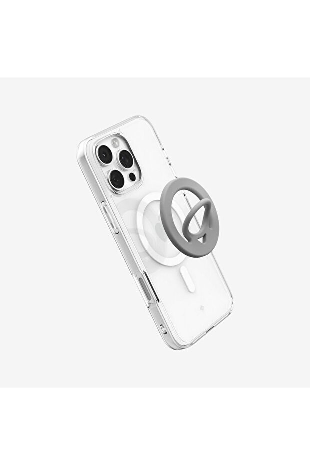 Dual Pop MagFit Phone Holder Double Side Magnetic Silicone Grip MagSafe - Gray