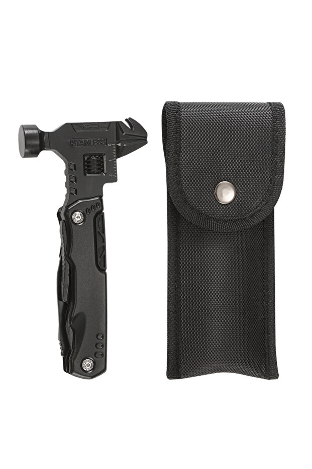 black Multi Functional Adjustable Open-end Wrench Combination Universal Folding Pliers EDC Tool - 1