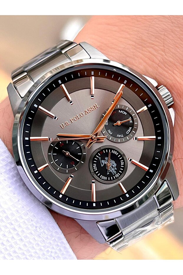 U.S.Polo Assn Steel Cord Inner Functions Active 5 Atm Water Resistant Men's Wristwatch Uspa.Fs1000.4