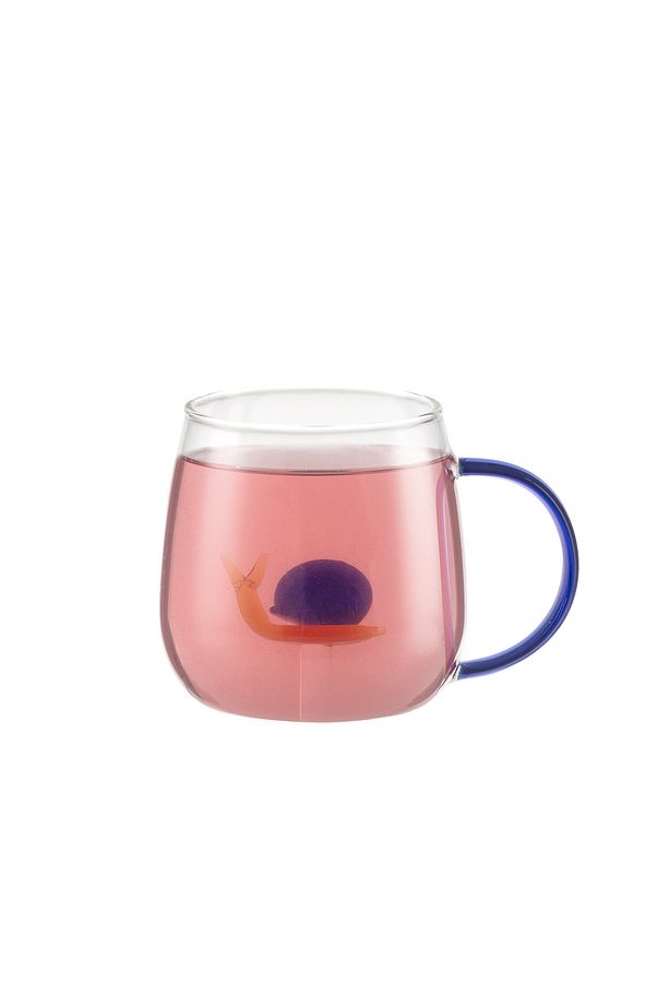 Lucia Borosilikat Cam Kupa - Sarı/Mavi - 400 ml - 5