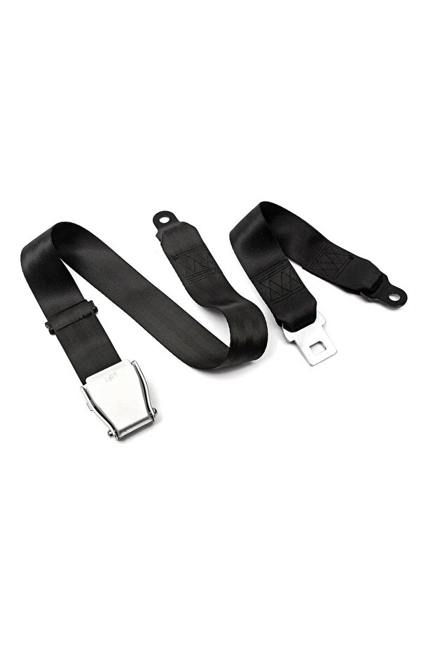 BLACK Aviation Seat Belt Safety Seats Extender Car Accessories Two Point Belts Universal Equipments