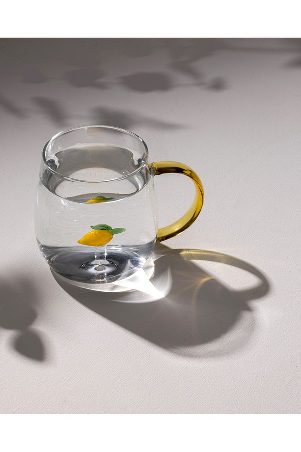 Lucia Borosilikat Cam Kupa - Sarı - 400 ml - 2