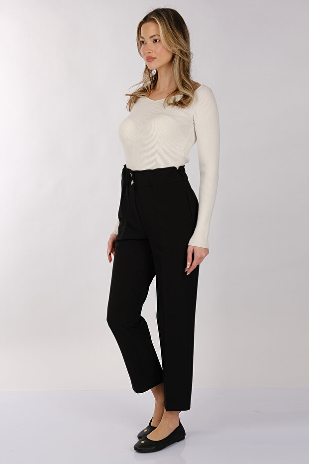 Modiva Minimalist Yüksek Bel Crop Pantolon - Günlük & Iş - 3