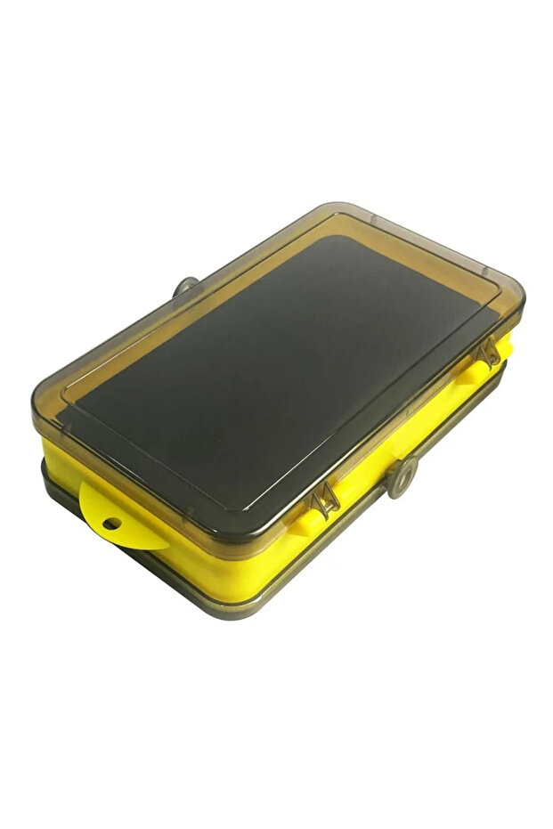 Yellow Portable Double Sided Split Bait Box Crank Jig Head Hook Set Fishing Jig Head Lure Soft Bait