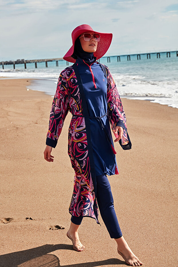 قفطان كيمونو منقوش موديل P2416 - 3