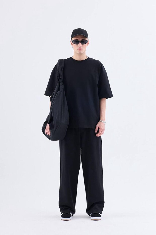 Basic Oversized tracksuit set black - 1