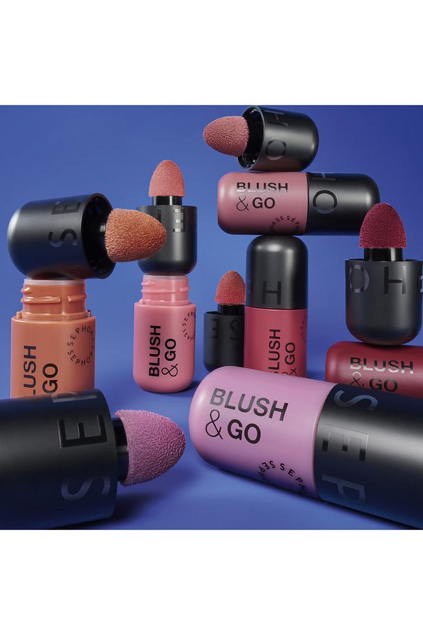 Blush & Go Mat Bitişli Likit Allık Ultra ince sıvı doku yoğun Pigmentasyon'u sünger aAplikatörü 7 ml - 6