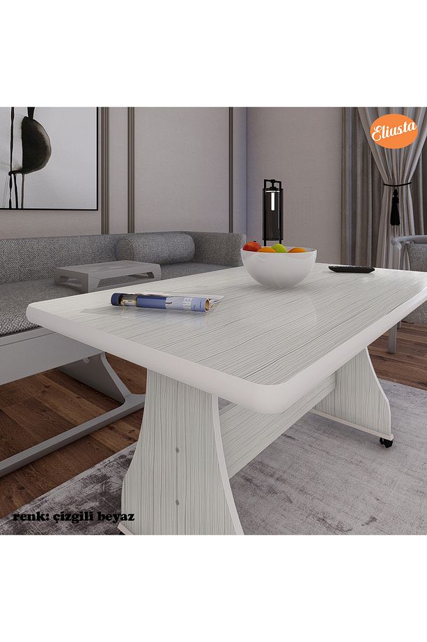 ELİUSTA TEKERLEKLİ MDF MASA YEMEK MASASI - 5