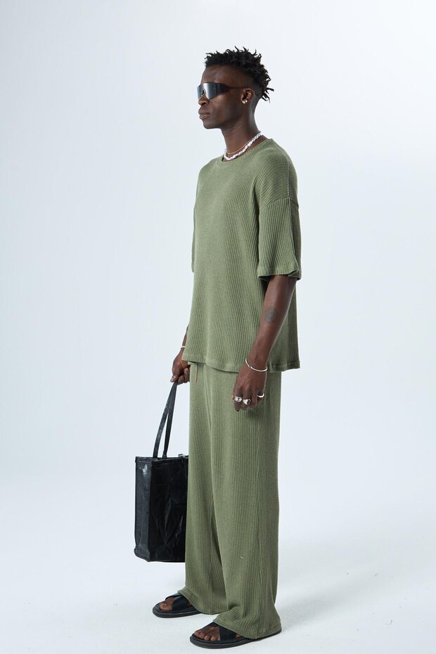 أساسي قصة فضفاضة مجموعة كاكي - 6