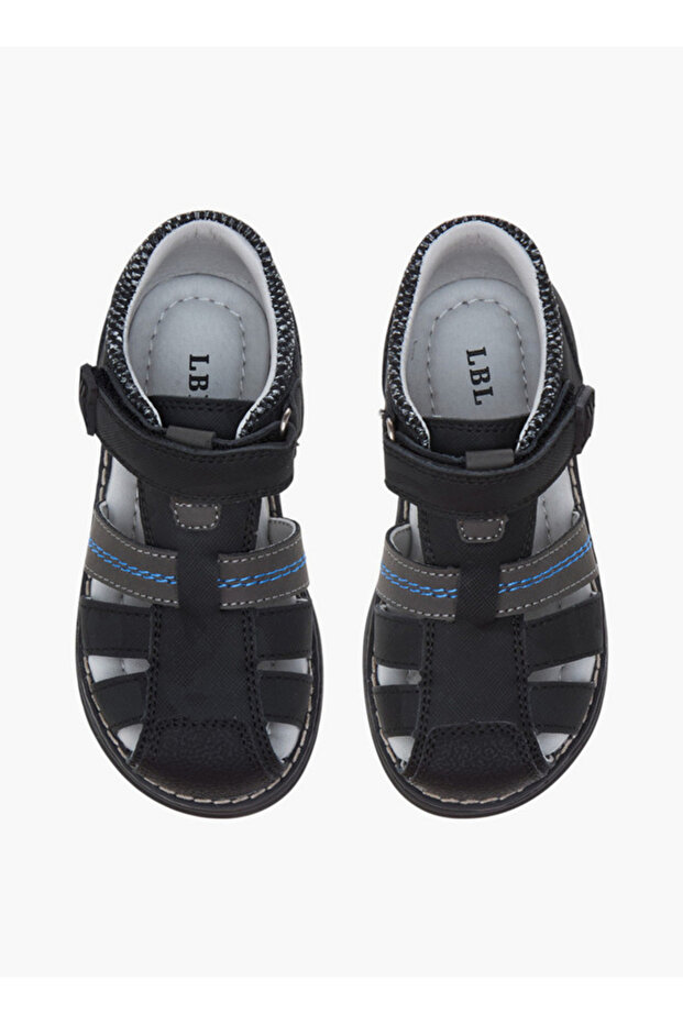 Strap Sandals with Hook and Loop Closure - 1