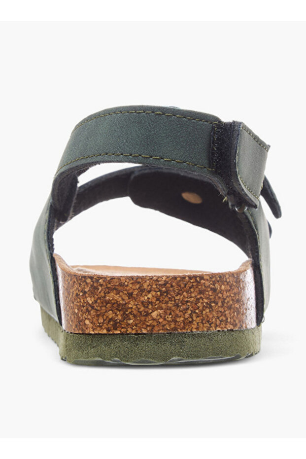 Buckle Accent Strap Sandals with Hook and Loop Closure - 4