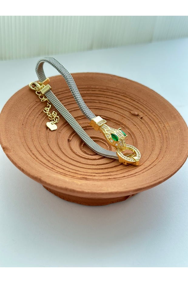 Wicker Green Eye Snake Bracelet - 4