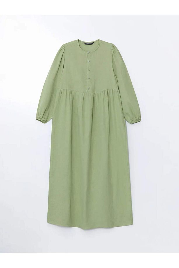 LCW Modest Turuncu Bisiklet Yaka Kadın Elbise - 5