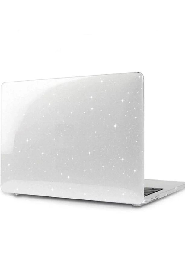 Apple Macbook Air 13.6 Inç 2022 2024 M2 M3 M4 Çip A2681 A3113 A3240 Kilif Parlak Simli Şeffaf Kapak - 2