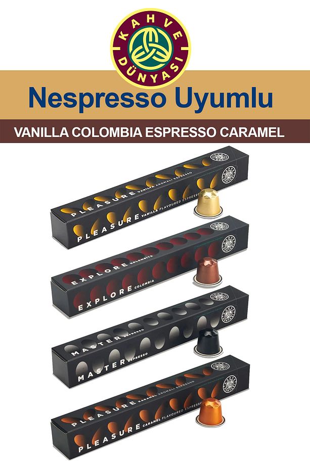 Nespresso Karamel Vanilya Kapsül Kahve Tadım Seti Vanilya Colombia Espresso Karamel 4x10 - 1