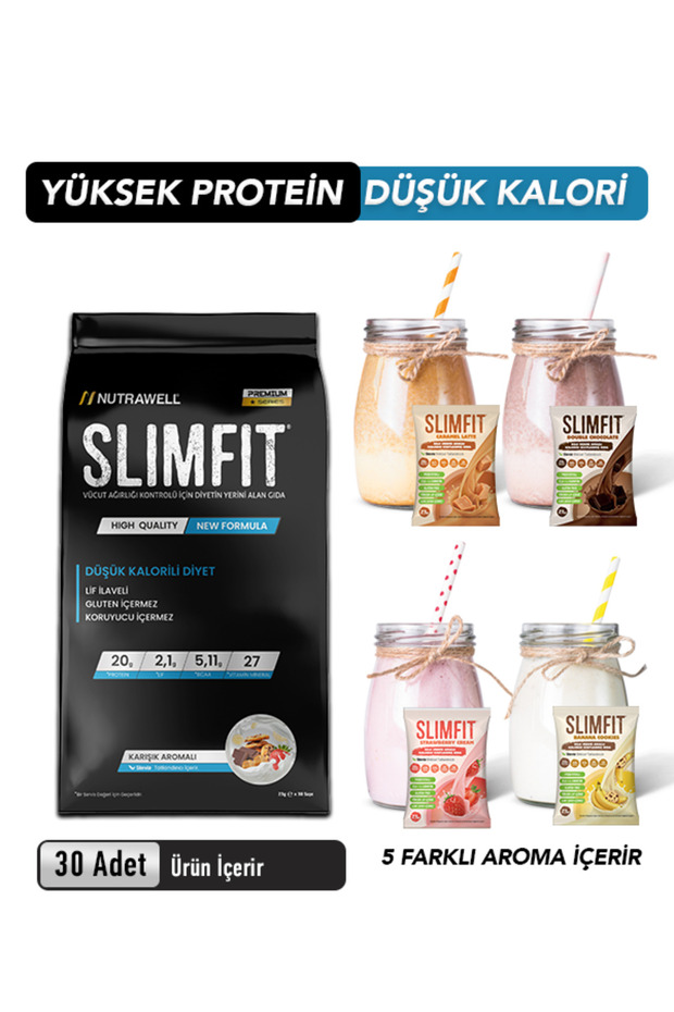 Slimfit 2 Paket - Öğün Yerine Geçen Shake Öğün Tozu 60 Servis - 8