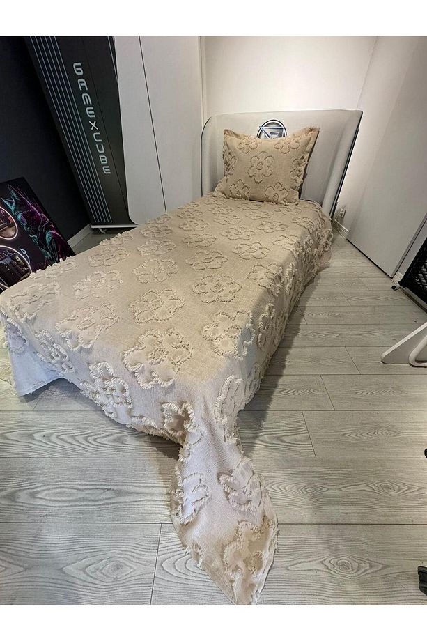 Estiva Puffy Tek Kişilik Yatak Örtüsü Papatya Bej - 3