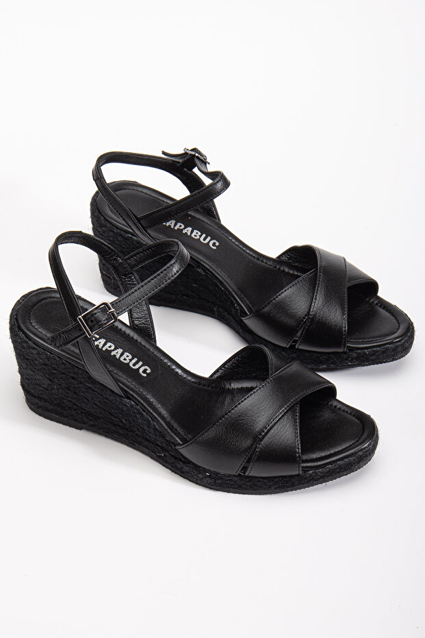 Genuine Leather Wedge Heel Sandals from Size 33-34-35 to Size 41-42-43-44-45