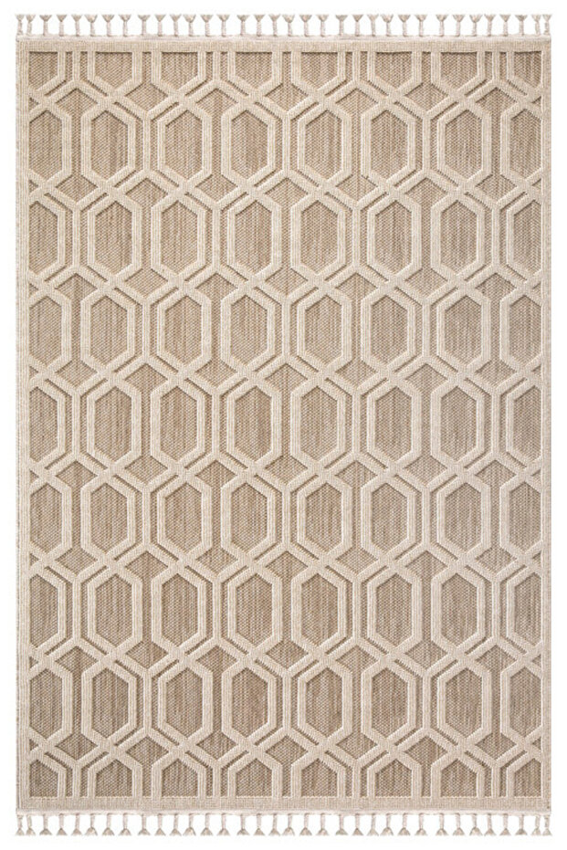 Fez 3000 Bej İskandinav Serisi Salon Oturma Yatak Odası Halısı - 1