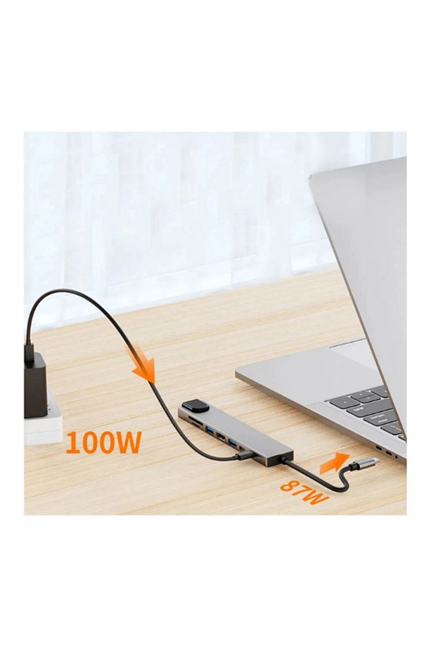 Çevirici Adaptör Çok Portlu Çoklayıcı Usb Hub 8 In 1 Usb Type-c Usb 2.0/3.0 Audio 3.5 Tf Sd - 6
