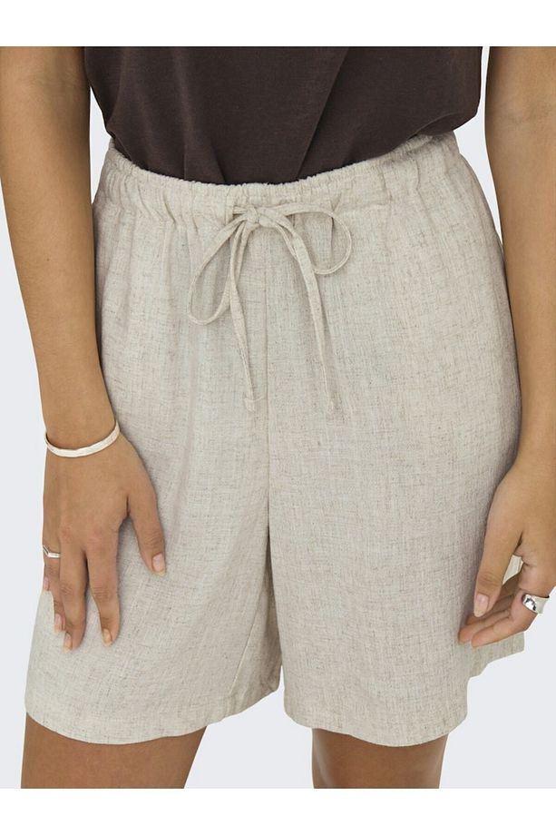 Kadin Bej Onlsiesta Mw Pull-up Lin Bl Shorts Noos Şort 15333032-Moonbeam - 4