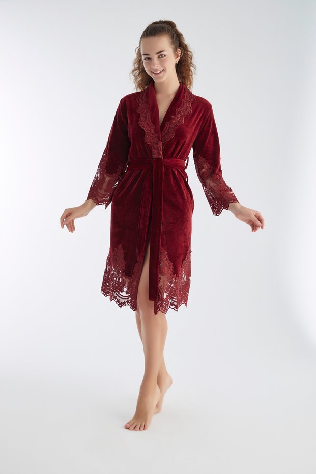 Lacy Stylish Elegant Bamboo Cotton Dressing Gown