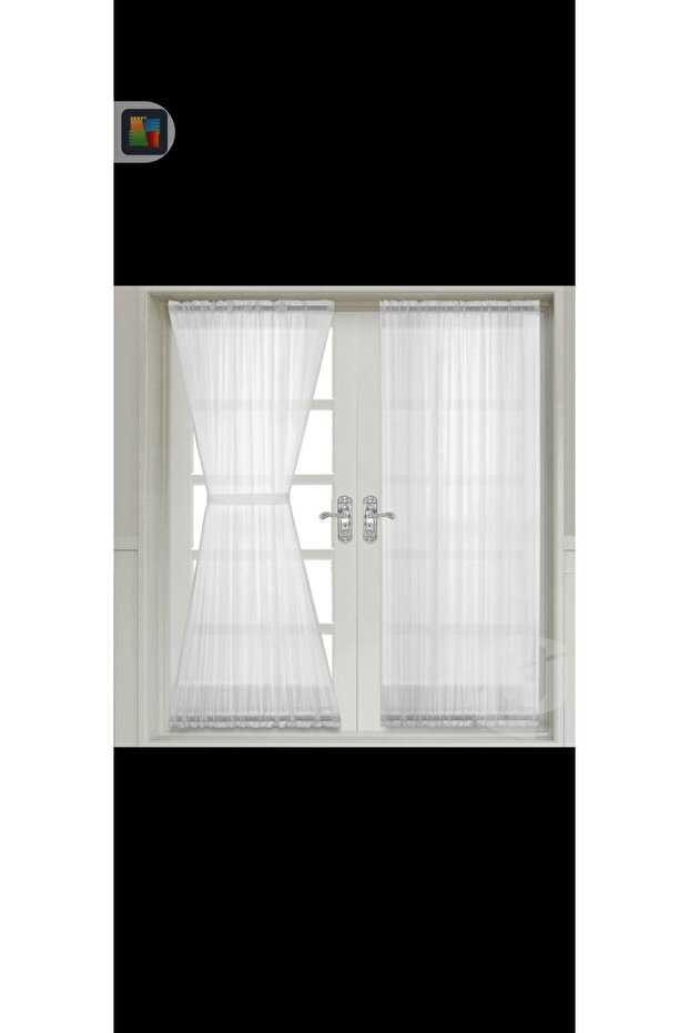 Düz Ekru Briz Perde modeli - 2