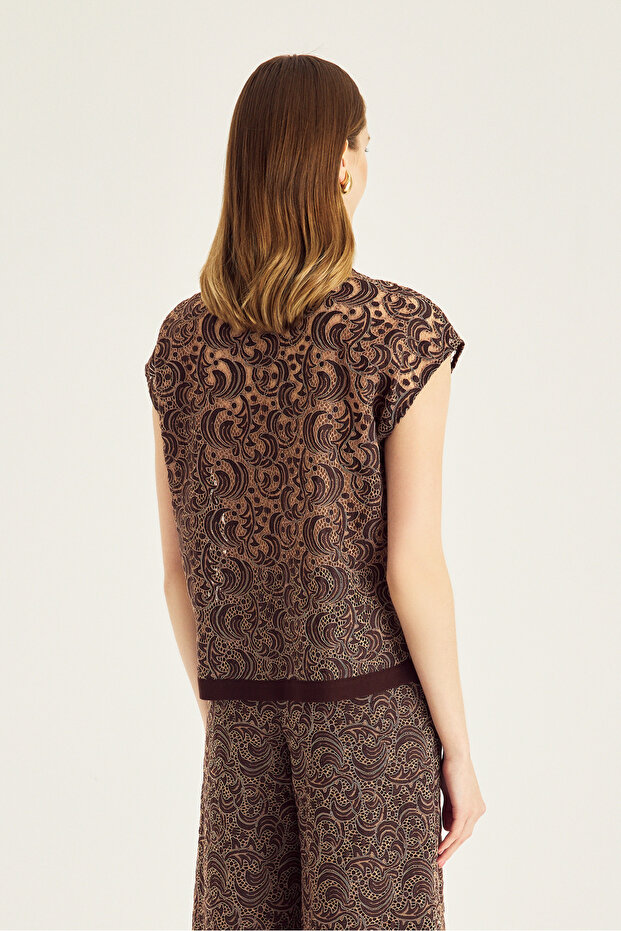 Fermuarlı Dantel Üst - 8