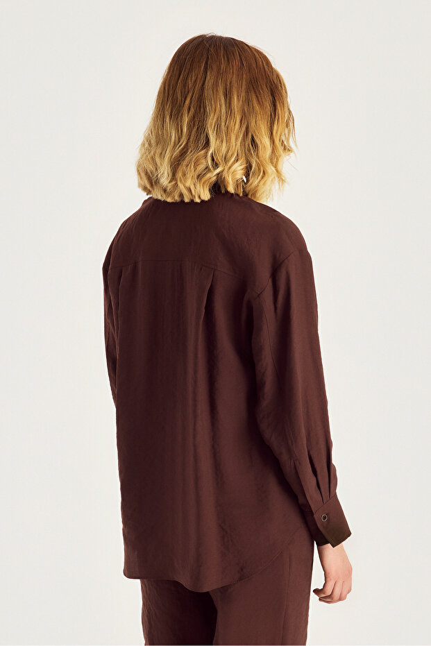 Aksesuar Detaylı Modal Gömlek - 4