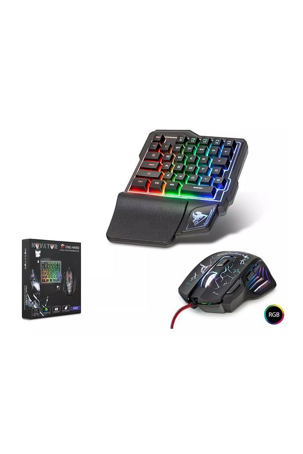 NOVATOR G506 Ledli Oyuncu Klavye 7 Tuşlu 5000DPI Mouse Set - 1