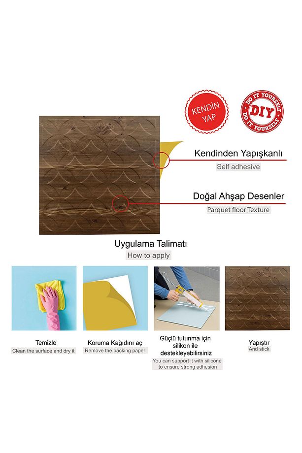 Kendinden Yapışkanlı 3d Kabartmalı Antik Retro Desen Pvc Duvar Panel 41x41 Cm/ 6 Adet /1 M² - 3