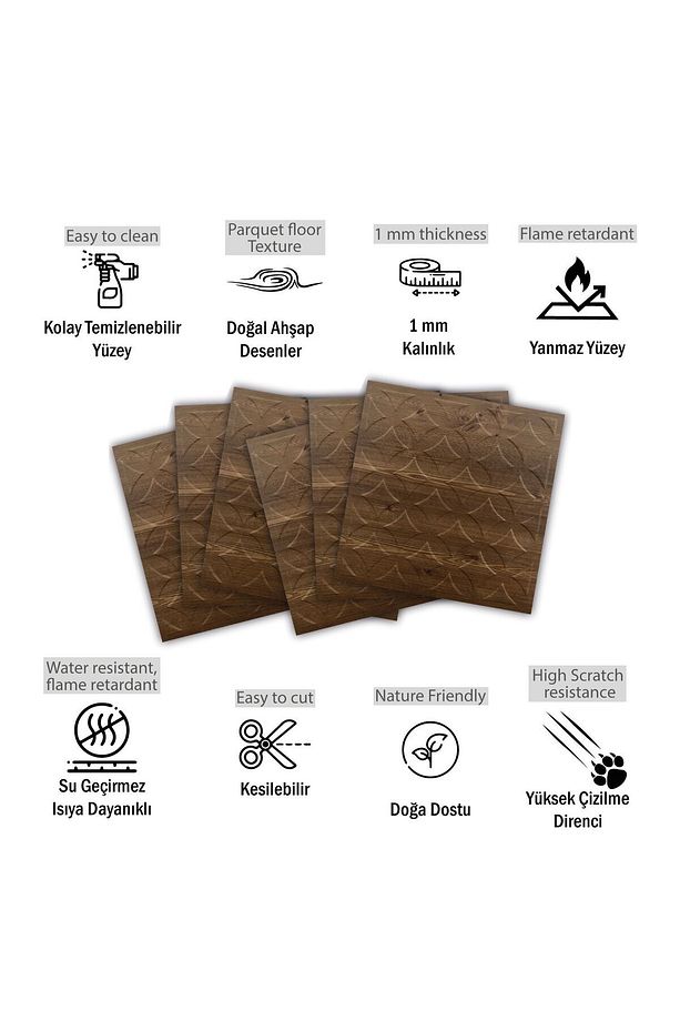 Kendinden Yapışkanlı 3d Kabartmalı Antik Retro Desen Pvc Duvar Panel 41x41 Cm/ 6 Adet /1 M² - 2