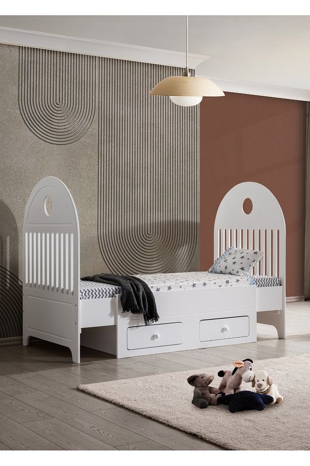 Lotus Büyüyen Karyola / Komple Mdf - Lake / Ücretsiz Kurulum / Ortopedik Yaylı Yatak Dahil - 3