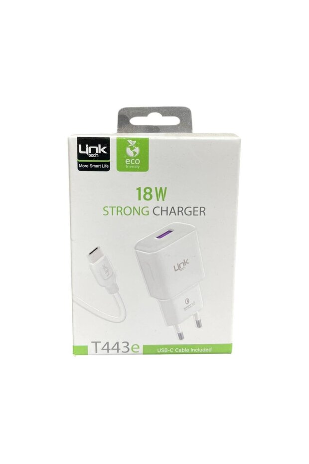 Link Tech T443e Çevre Dostu 18W Hızlı Tip-C Kablolu Şarj Aleti - 1